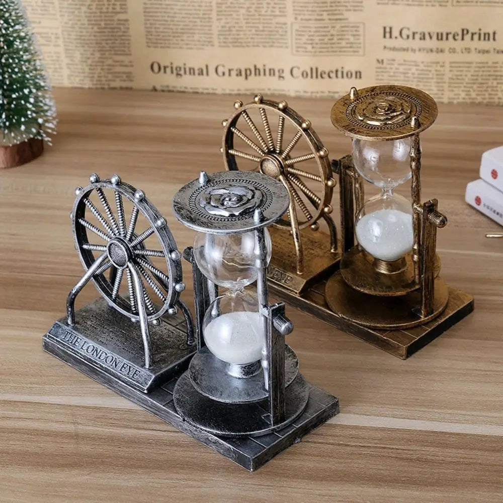 Creative Rotating Ferris Wheel Hourglass Plastic Vintage Sand Clock Timer Sand Glass Ferris Wheel Ornament Office Oasis Select