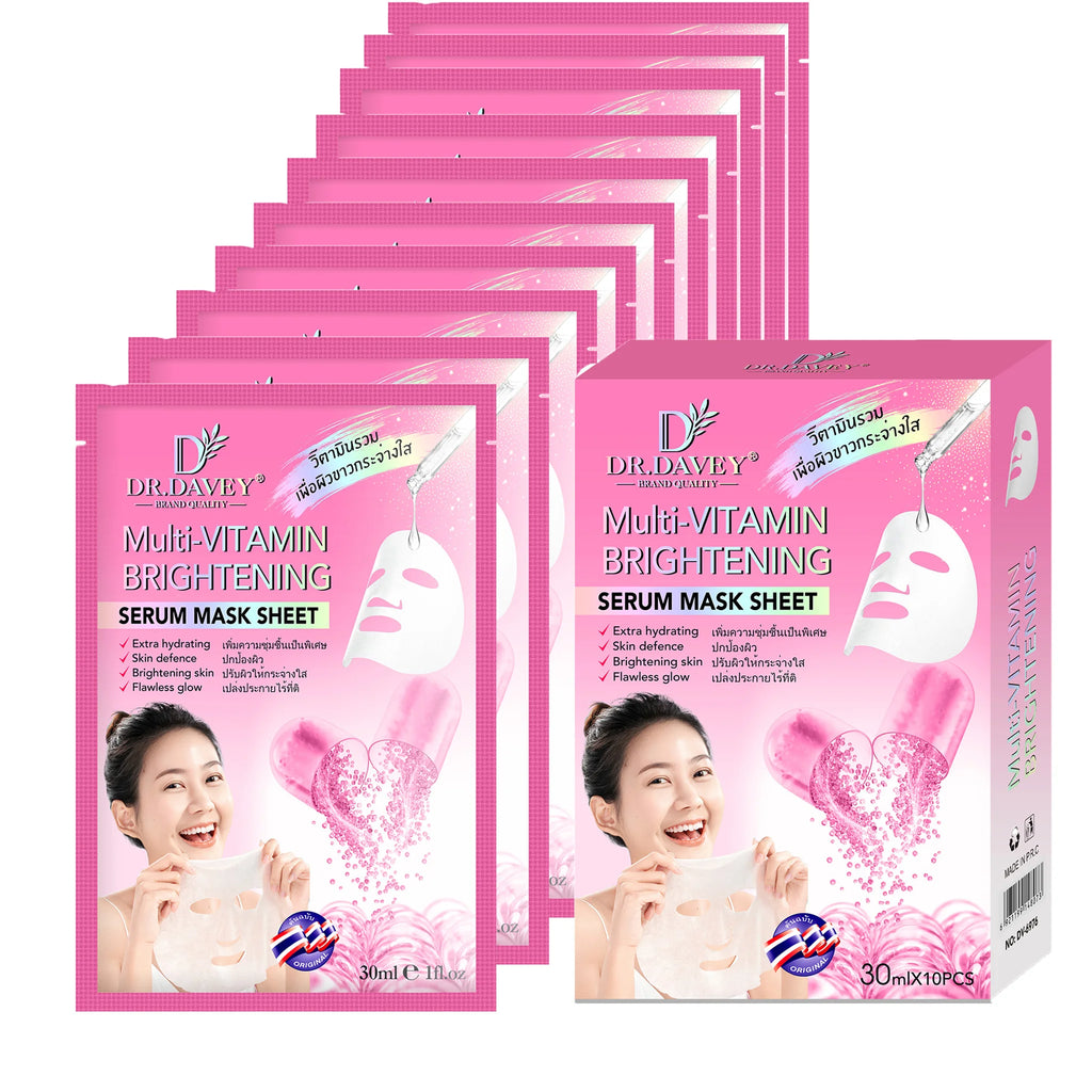 DR.DAVEY Multi-Vitamin Brightening Face Mask 10pc – Daily