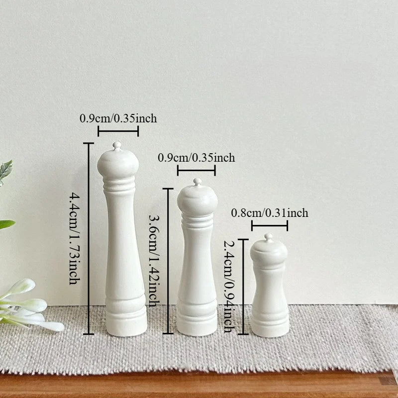3Pcs Miniature Metal Salt Pepper Shaker 1:12 Scale Dollhouse Kitchen Accessories Realistic DIY Craft Decor Set Oasis Select