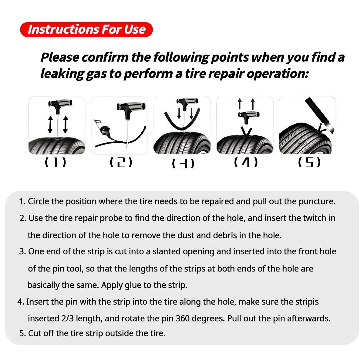 Car Tire Repair Kit Puncture Plug Tools Tyre Puncture Emergency for Universal Tire Strips Stiring Glue Repair Tool Kit Oasis Select