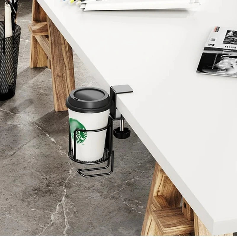 2-in-1 Adjustable Upgraded Table Clamp Cup Holder 360 Rotating No Drill Desk Edge Anti-spill Drink Rack Oasis Select