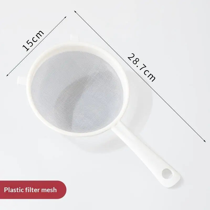 Food Grade Plastic Handheld Flour Sifter Reusable Fine Mesh Strainer for Tea Juice Powder Kitchen Baking Oasis Select 15cm A5
