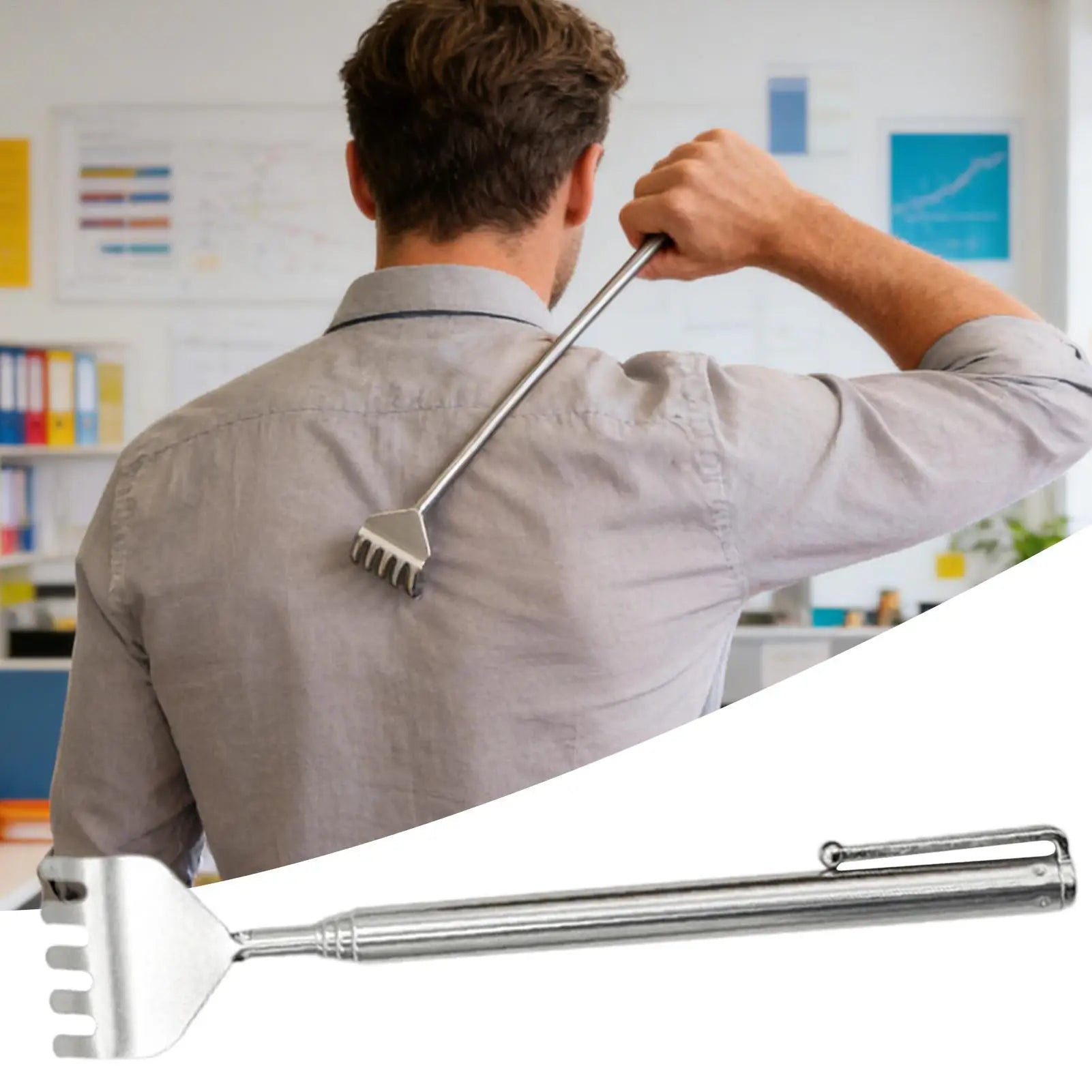 1PC Extendable Back Scratcher Portable Telescoping Stainless Steel Back Scratchers Hand Massager Pocket Scratcher Tools Oasis Select