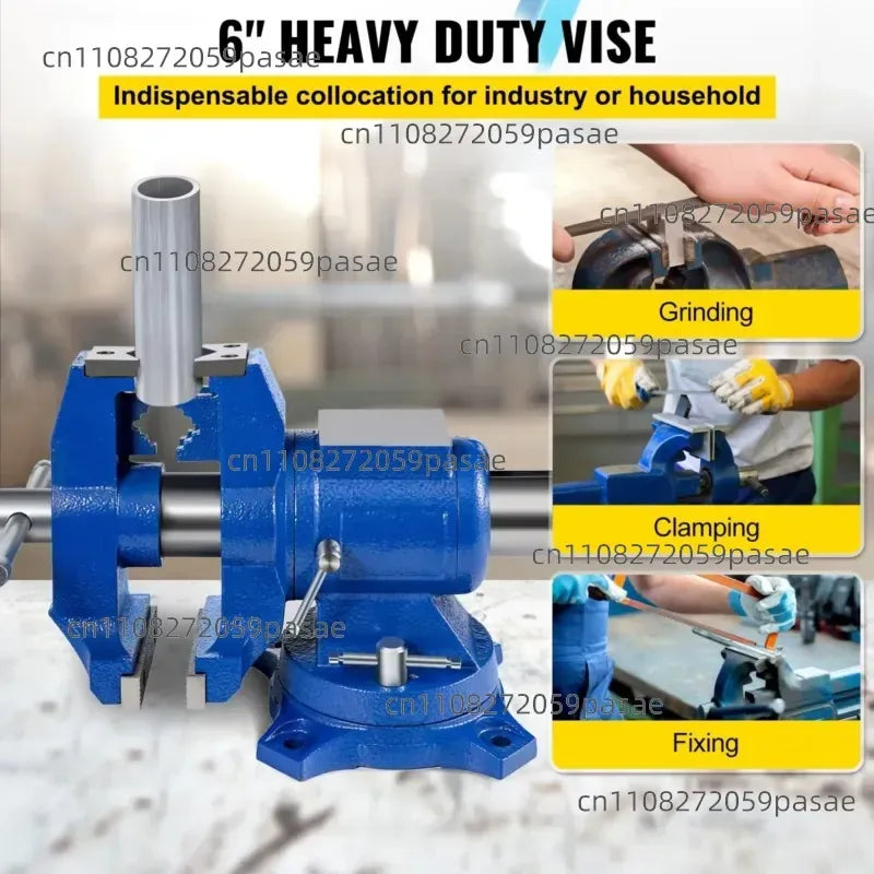 5-Inch Heavy Duty Bench Vice 360° Rotating 30kN Clamp Force