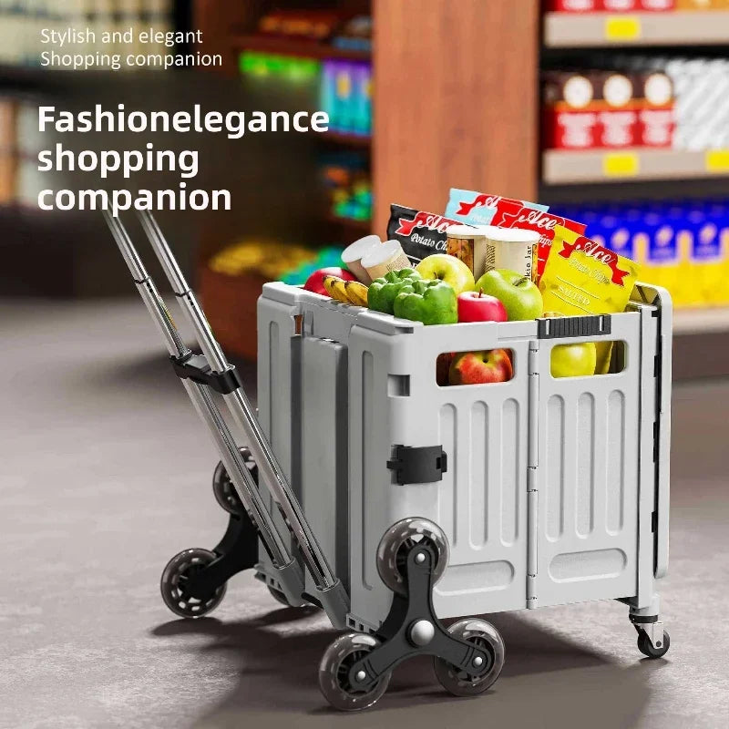 Household multi-functional grocery shopping cart Portable folding shopping cart Outdoor trolley cart Stall camping storage box Oasis Select