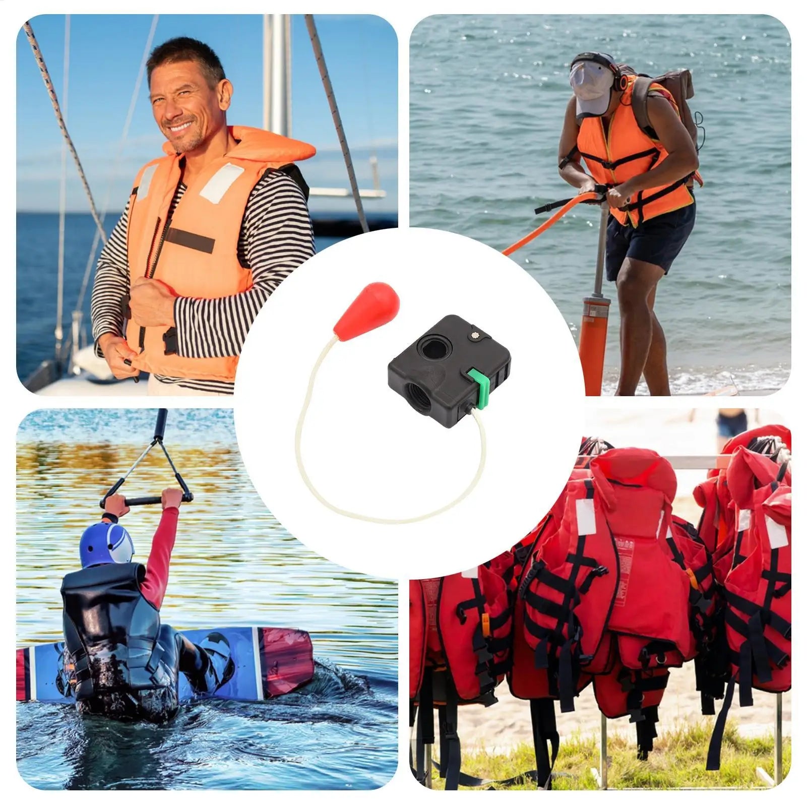 Inflatable Life Vest Automatic Inflator Device Life Jacket Inflation Supplies Inflatable Life Jacket Pump Safety Inflator Gadget Oasis Select