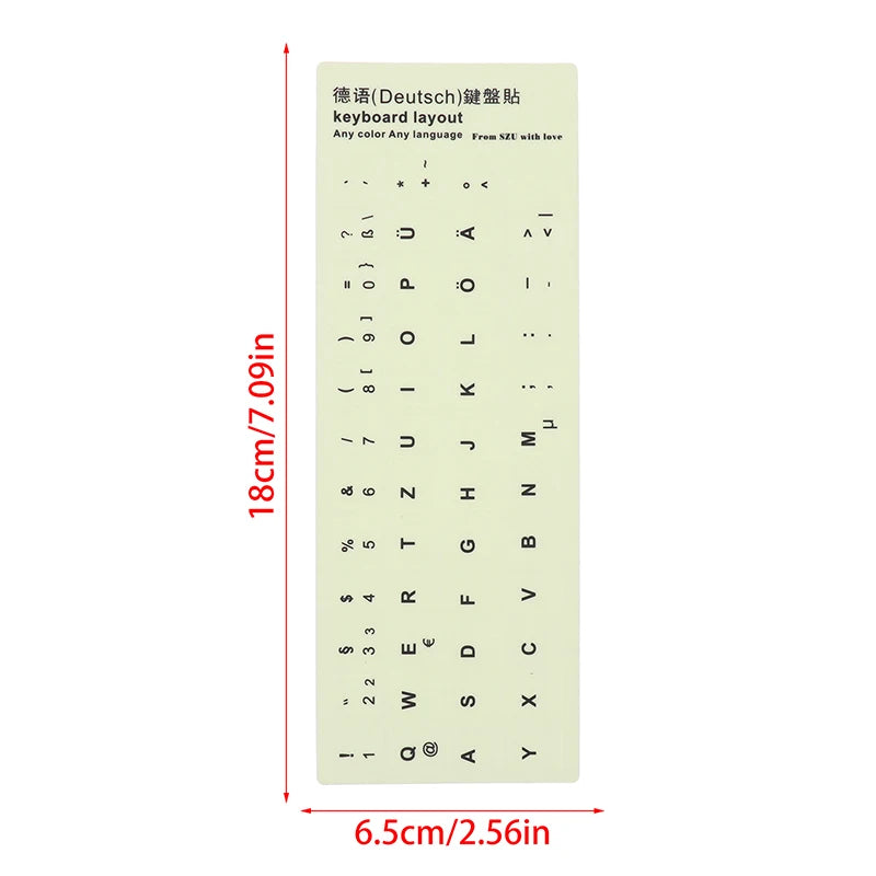 Luminous Keyboard Film Spanish,Russian,Arabic,French,English Etc Language Fluorescent Keyboard Letter Protective Stickers Oasis Select