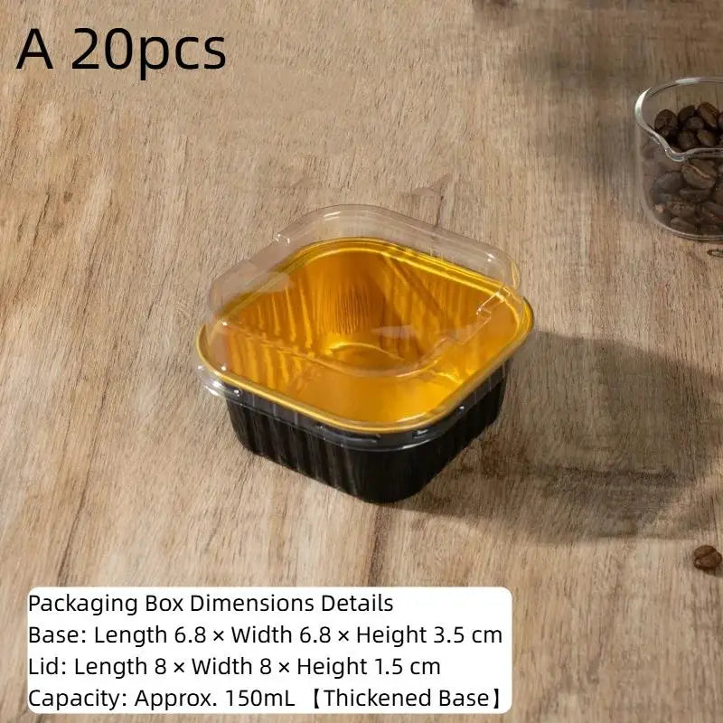 Square Food Grade Dessert Boxes with Clear Lids 10/20/50Pcs Stackable Container for Mousse Cake Birthday Party Favor Oasis Select 20pcs A