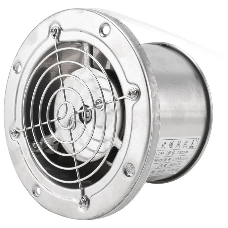 Pipe Stainless Steel Exhaust Fan Window Duct Air Ventilation Blower Toilet Kitchen Ventilator Booster Extractor Oasis Select