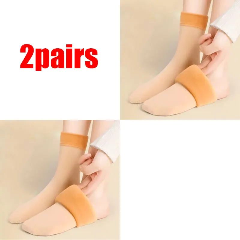 1/3/5pairs Women'S Velvet Thick Floor Socks Home Sleeping Socks Winter Warm Soft Warm Plush Sock Girls Solid Color Velvet Socks Oasis Select skin 2