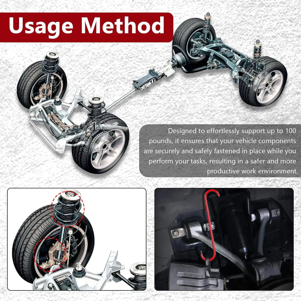 2PCS Brake caliper hanger extension tool with rubber tip, durable steel, rust-proof auto tools, brakes, axles, suspension. Oasis Select