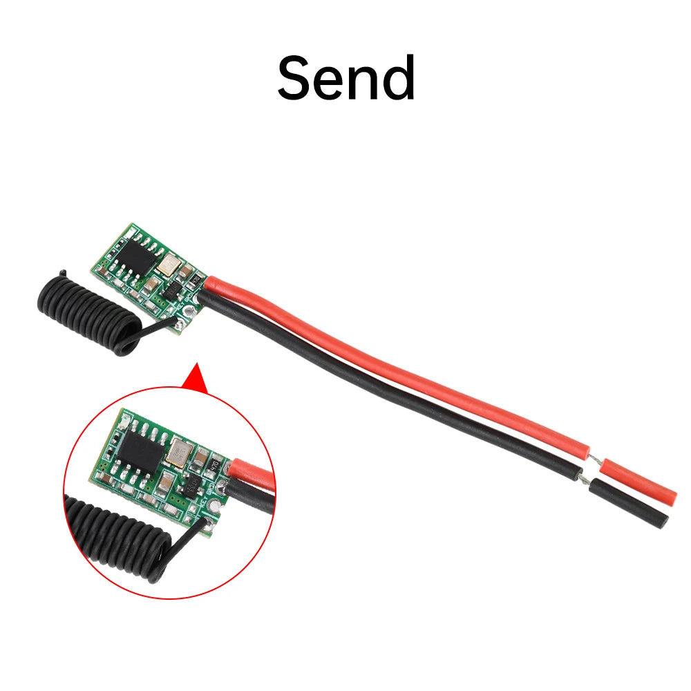 DC 3V-24V Wide Voltage Universal RF Module Miniature Wireless Transmitter-Receiver Module 433MHZ Transmitter LED Remote Control Oasis Select Transmit Module