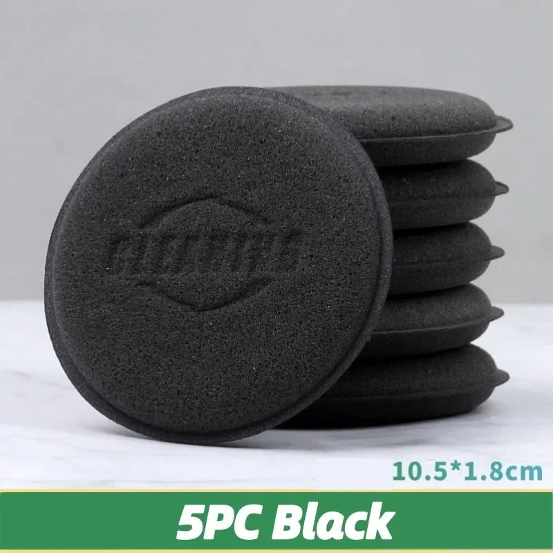 Car Round Waxing Polish Sponges High Density Foam Applicator Pads Curing and Polishing Sponges Car Detailing Tools Car Wash Oasis Select 5PC Black