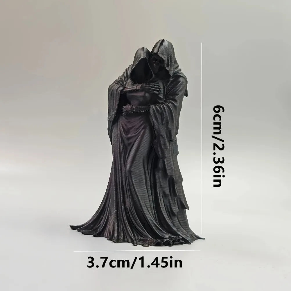 Gothic Grim Reaper & Skull Sculpture 3D Printed Dark Style Figurine Creative Ornament Desktop Bookshelf Halloween & Home Decor Oasis Select