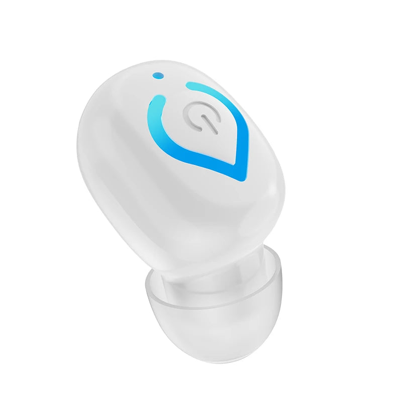 Mini Bluetooth Headset TWS Wireless Earphone Music Earpiece For Cellphones Headphone With Microphone In-Ear HD HiFi Stereo Lady Oasis Select White