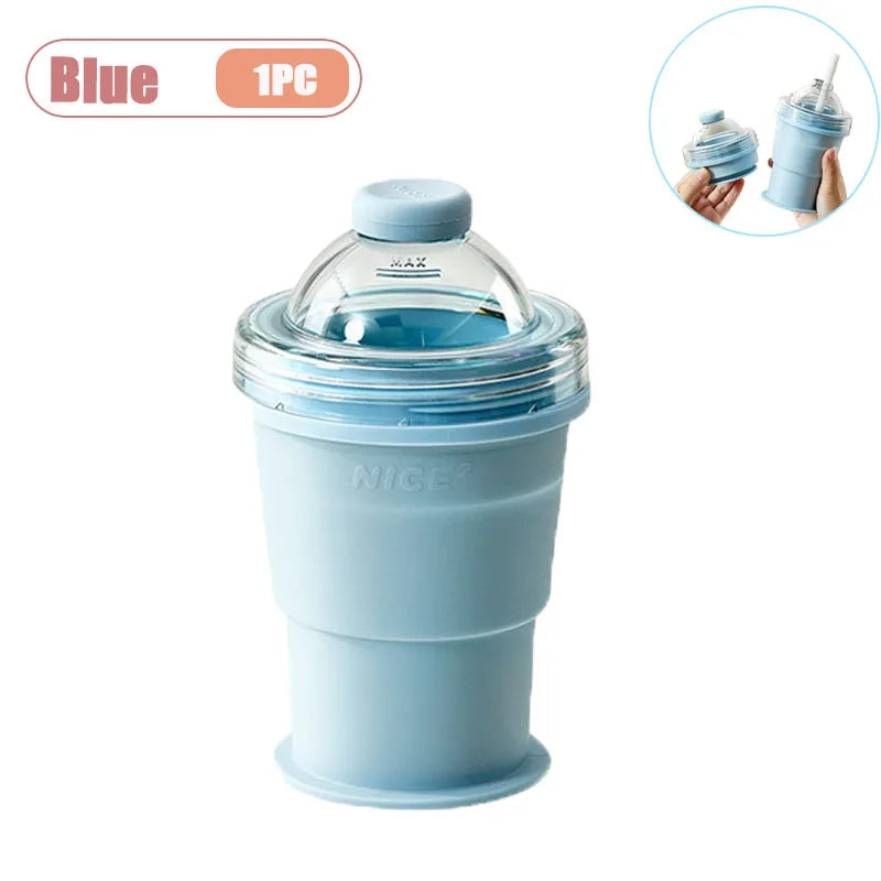 Foldable Silicone Ice Ball Maker Cup Ice Mold for Whiskey Cocktails Large Sphere Easy Release Reusable Freezer Travel Mug Oasis Select Blue-1PC As Shown