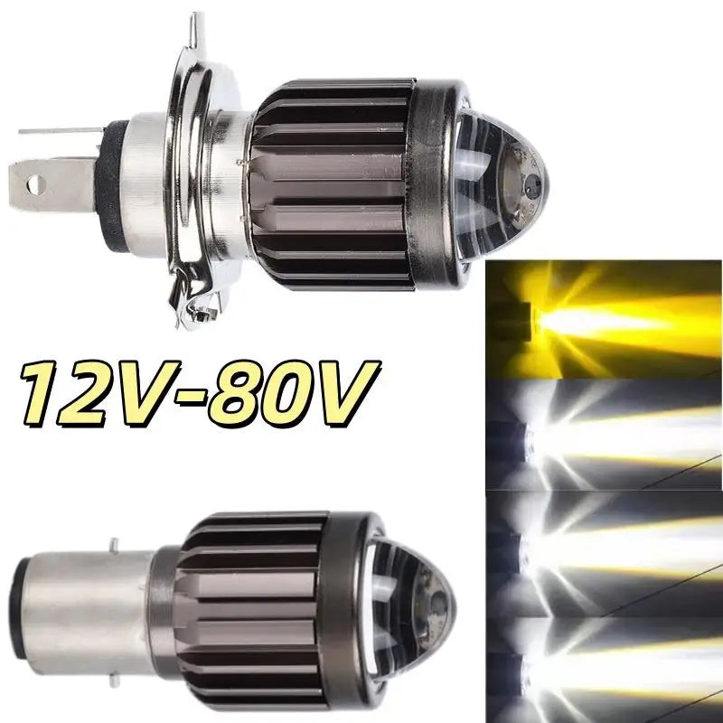 1Pcs Universal Motorcycle H4/BA20D Headlight Hard Light Led Light Motorbike Lamp Ultra-Long Illumination Distance Oasis Select