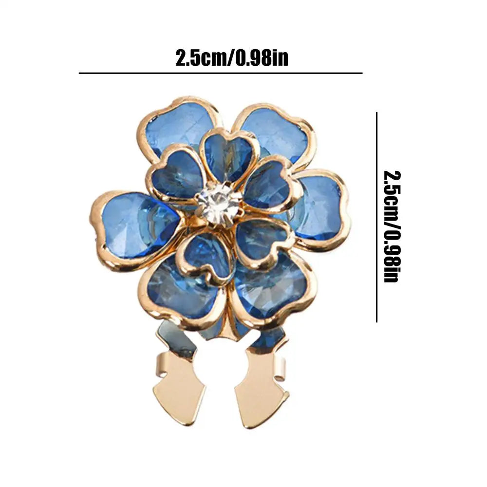 1PC Flower Button Covers For Shirt Detachable Clip-On Shirt Coat Decorative Buttons Sewing Button For Clothing Accessories Oasis Select Blue 1PC