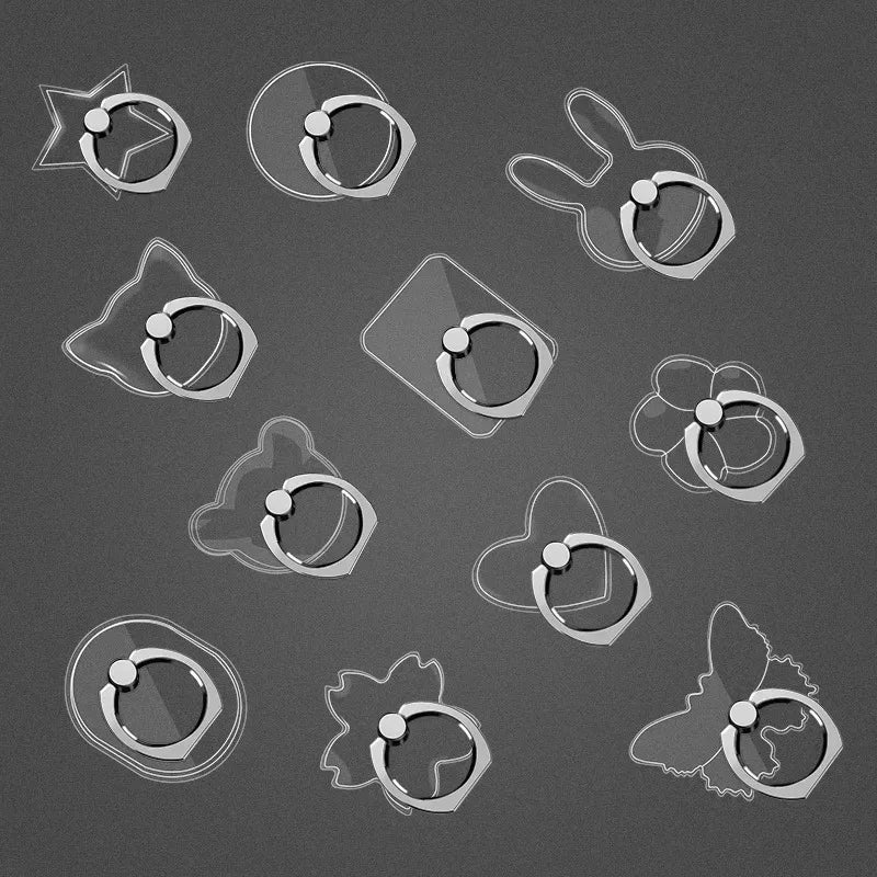 1/2/3Pcs Cell Phone Ring Holder Stand 360 ° Degree Rotation Clear Finger Grip Kickstand Compatible iPhones or Phone Case Oasis Select