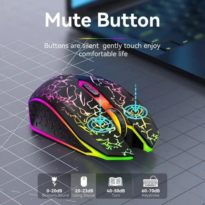DIXSG Silent Wireless Gaming Mouse 2.4G Bluetooth 1600 DPI Wireless Gaming Mouse Oasis Select
