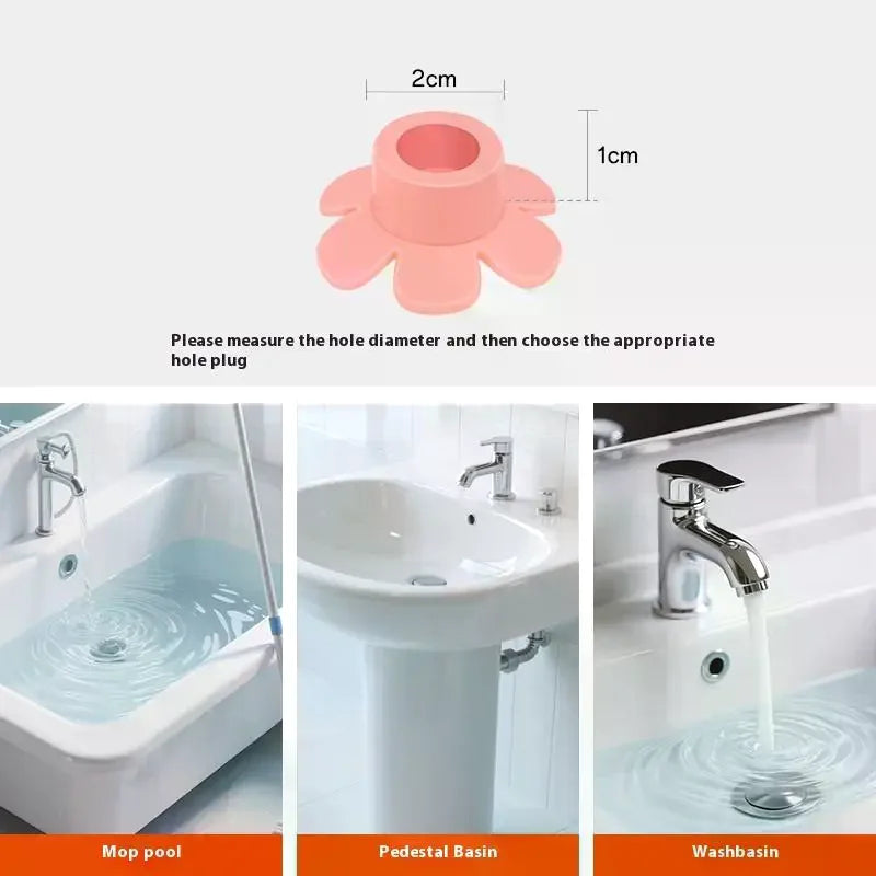 5-Pack Flower Silicone Sink Overflow Ring & Drain Seal Plug
