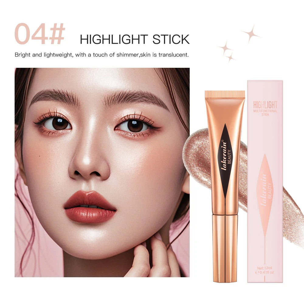 Multi-use Stick Bronzer Blusher Beauty Highlighter Blush Liquid Face Bronzer Natural Contouring Wand Stick Applicator Makeup Oasis Select 2 pcs 4Highlight