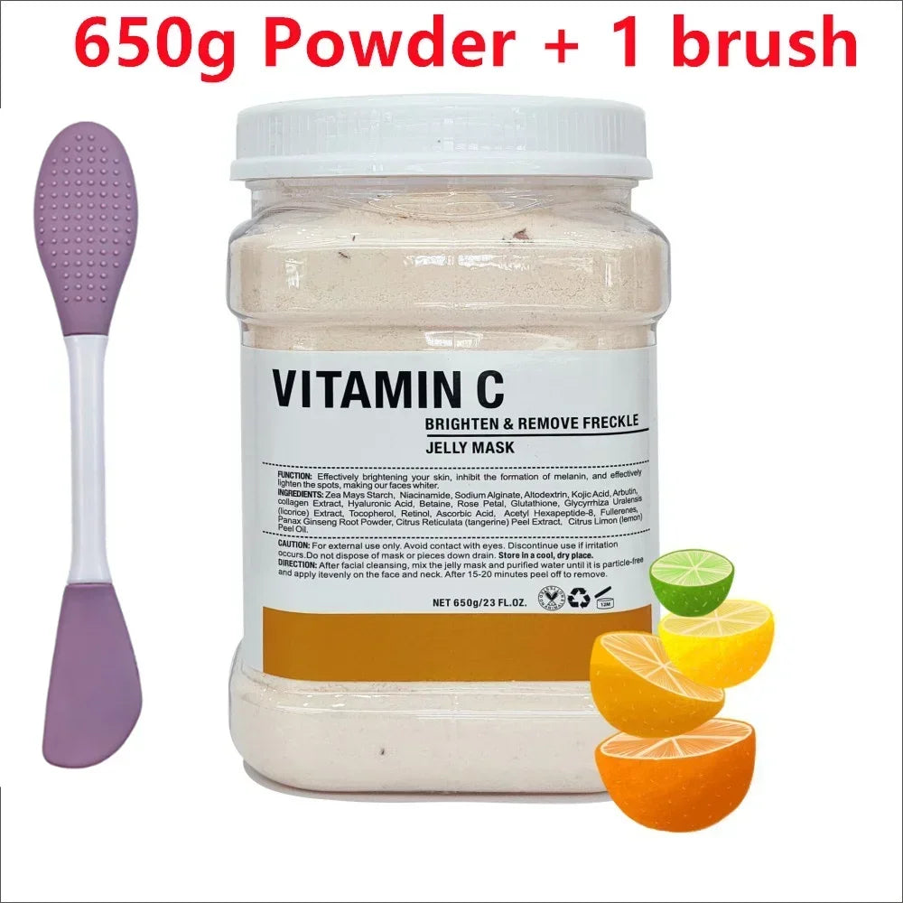 650g Chamomile Hyaluronic Acid Facial Moisturizing Mask Powder with Silicone Brush Increasing Skin Elasticity Rose Jelly Mask Oasis Select B- Vtamin C