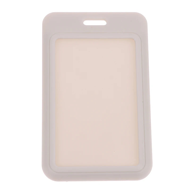 New Sale 1Pc Two-Sided Credit Card Cover Hard Plastic Badge Holders With Slot For Event Staff Tag ID Card Holder Pass Strap Oasis Select Gray