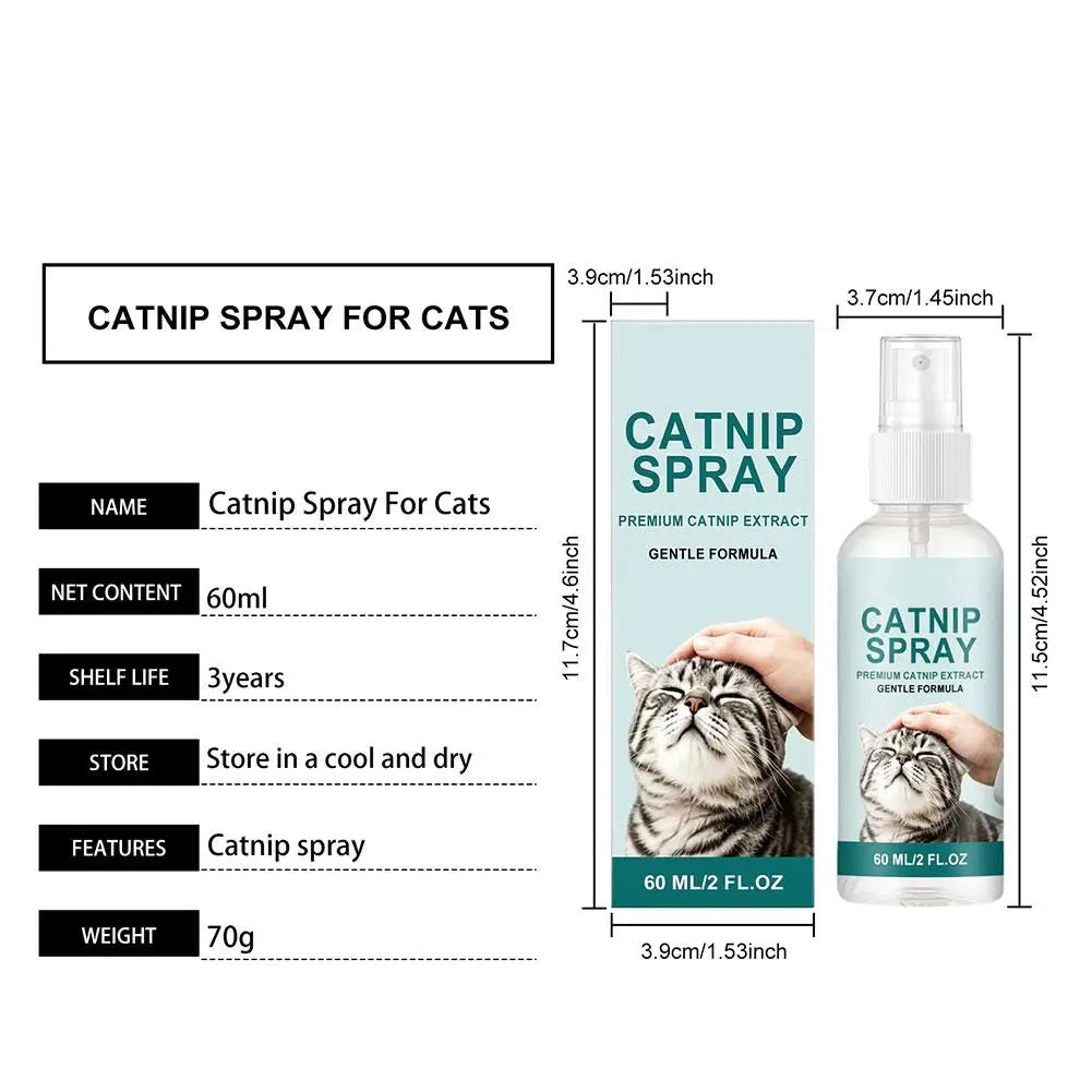 Active Catnip Spray for Cats Relieves Stress, Calming, Enhance Pet Vitality, Kitten Behaviour Spray Cats’ Fun Edible Mint Spary Oasis Select