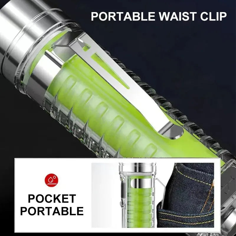 Mini USB-C Rechargeable LED Keychain Flashlight with UV & Magnet