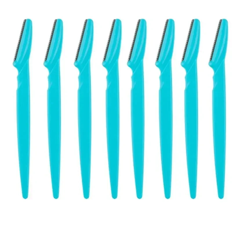 1-10Pcs Mix Color Eyebrow Razor Women Face And Body Safe Trimmer Hair Shaver Eye Brow Remover With Cover Small Makeup Tools Set Oasis Select 8pcs Blue
