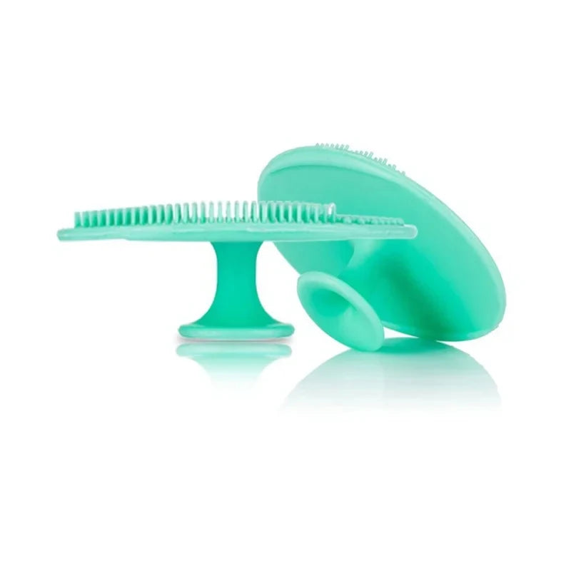 1/2/3/4pcs Silicone Face Wash Brush Clean Pores Baby Shampoo Brush Baby Bath Brush Soft Hair Round Shampoo Comb Home Use Oasis Select