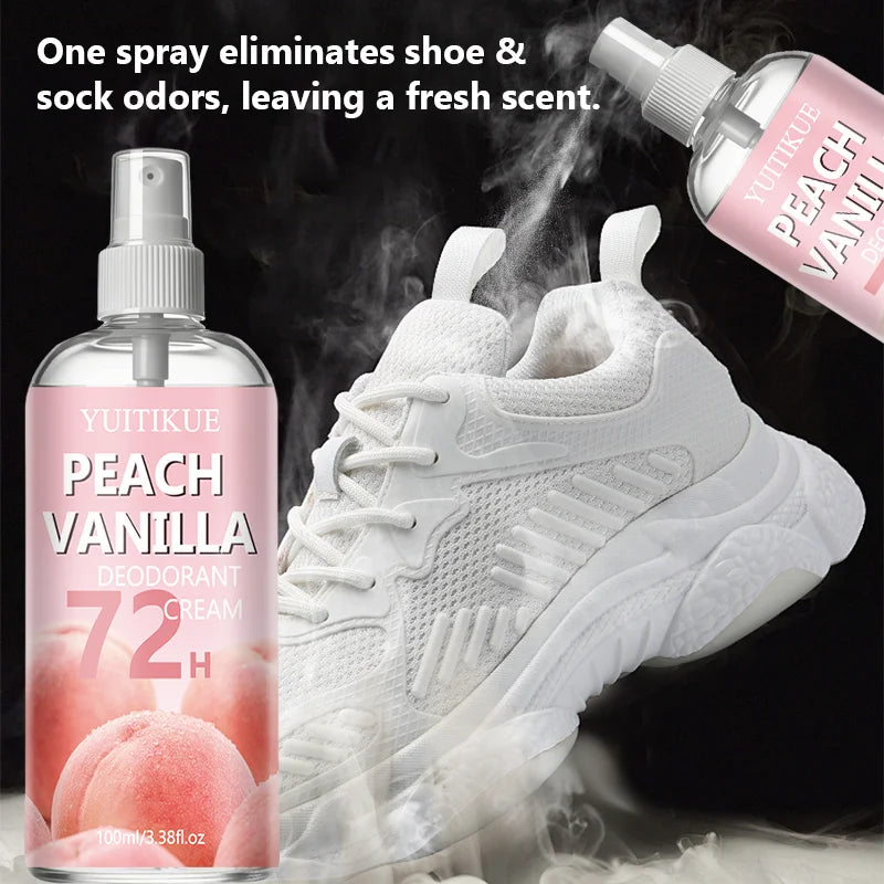YUITIKUE Peach Vanilla Shoe Odor Eliminator Spray 100ml