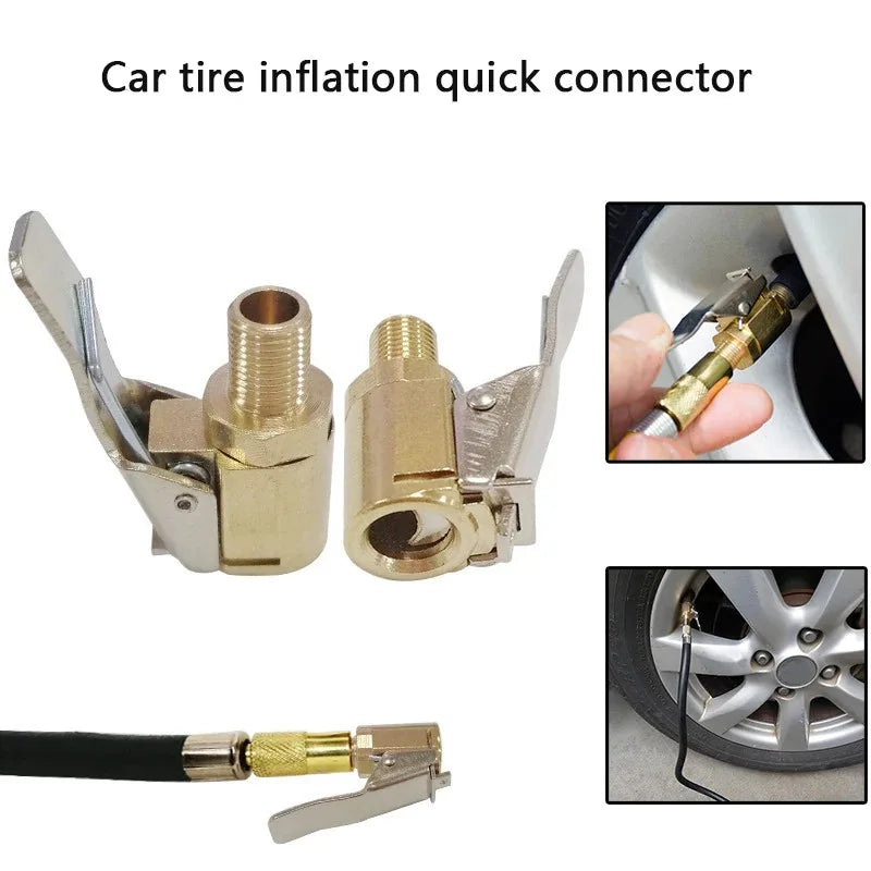 1/2/4pcs New Advanced Car Tire Air Chuck Inflator Pump Valve Connector Clip-on Adapter Car Tyre Wheel Valve For Inflatable Pump Oasis Select