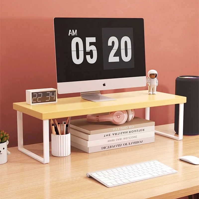 Wood Monitor Riser Shelf & Desk Organizer Stand 30/40/50cm