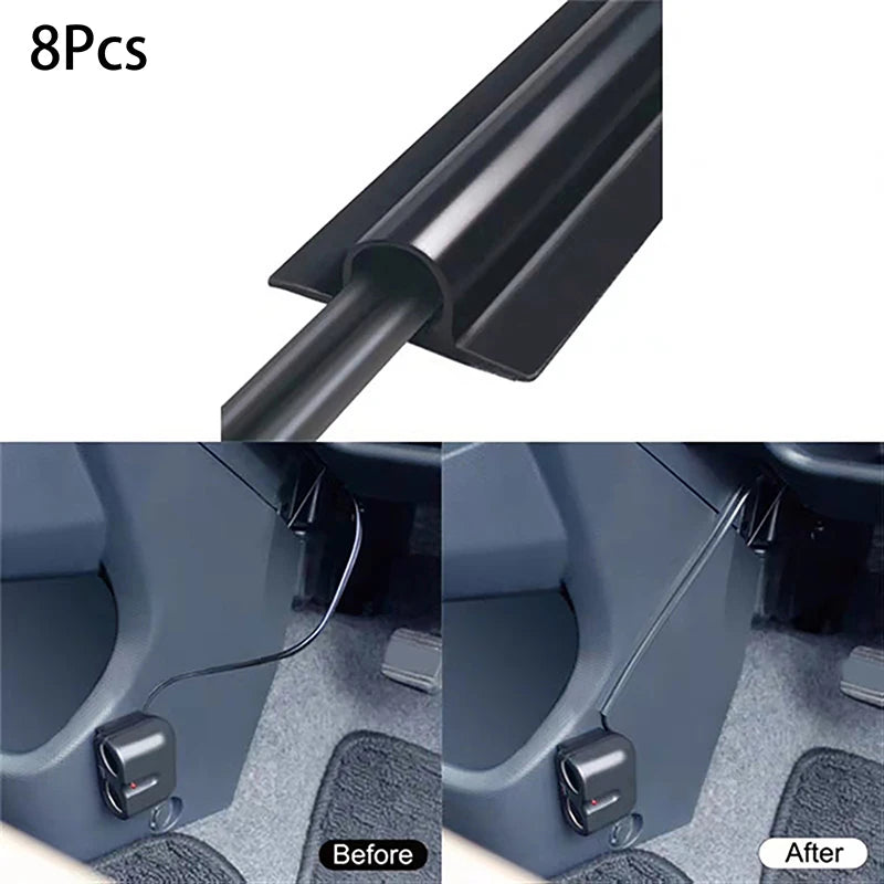 8pcs Universal Vehicle Interior Cable Line Sleeve Protector; Hidden Wire Cover Clips; Organizer Clamp Accessories Oasis Select Default Title