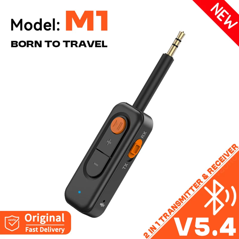 Bluetooth 5.4 Audio Adapter Receiver Transmitter 3.5mm AUX Wireless Audio Adapter HIFI Music With HD MIC For TV Car Headphones Oasis Select M1