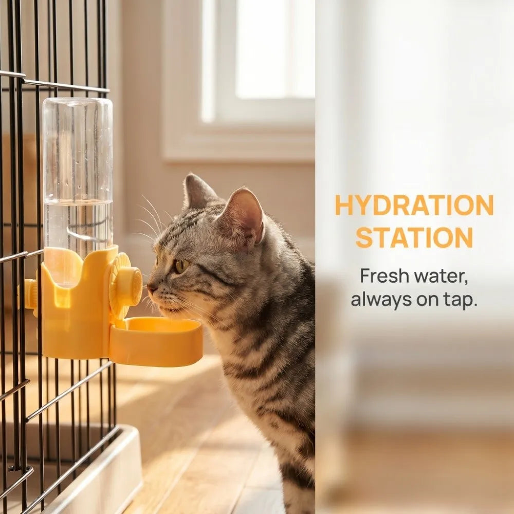 Hanging Pet Water Bottle Anti-Drip Cage Feeder for Small Pets