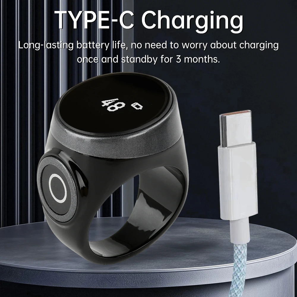 Smart Rechargeable Digital Counter Electronic Type-c Finger Counter Button 18/20/22mm Finger Ring Prayer Time Oasis Select