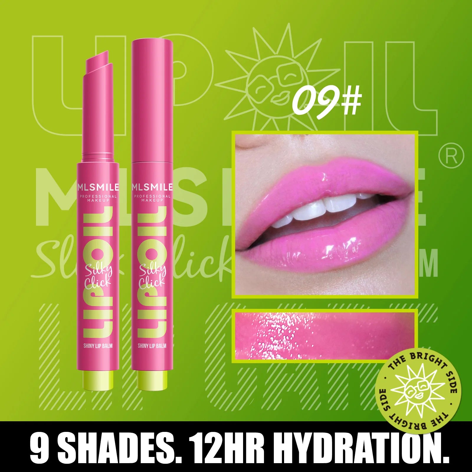 MLSMILE Mirror Gloss Lip Balm Oil – Long Lasting, 9 Shades