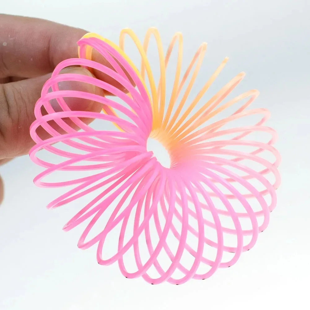 24PCS Rainbow Magic Springs Circle Toys Kids Birthday Party Favors Guests Giveaway Small Gifts Pinata Fillers Flexible Funny Toy Oasis Select