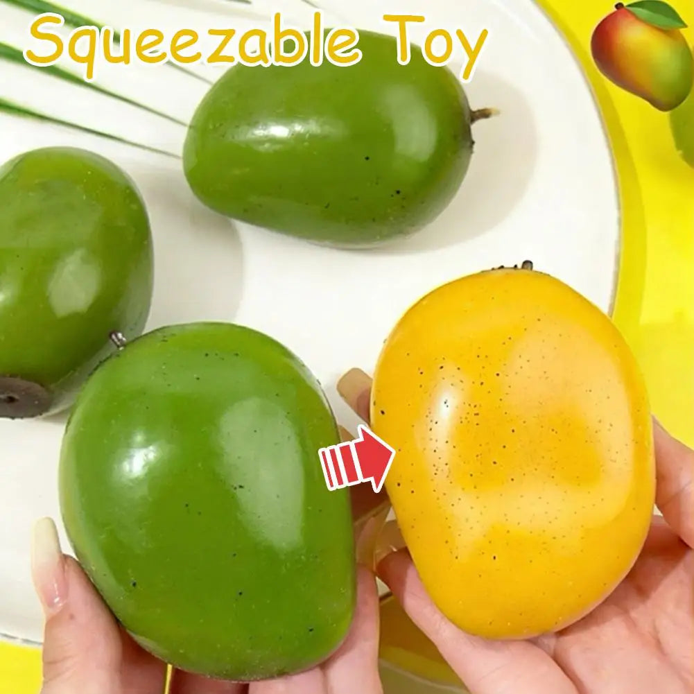 Stress Relief Squeeze Toy for Adults, Color-Changing Fruit Ball Strawberry & Mango Slow Rebound De-Stress Toy, Creative Gift Oasis Select