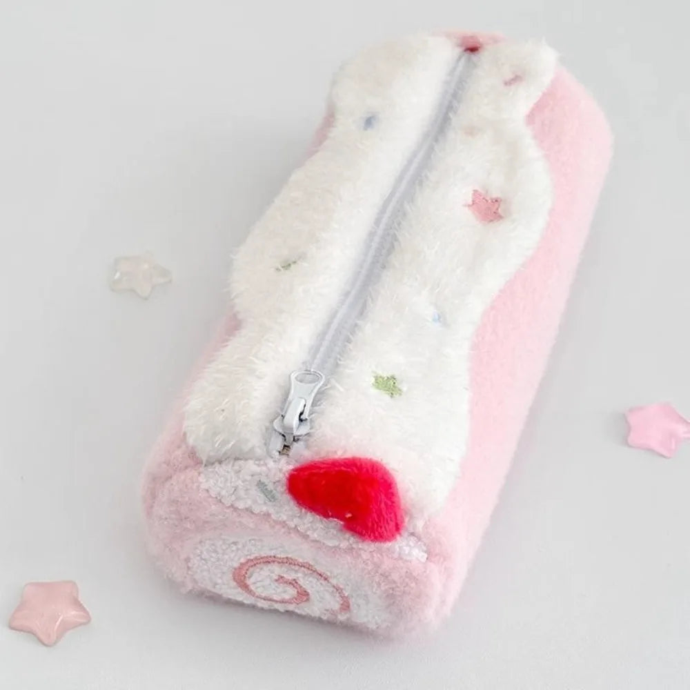 Plush Pencil Case, Cute Stationery Bag, Plush High-value Student Large Capacity Stationery Box Oasis Select