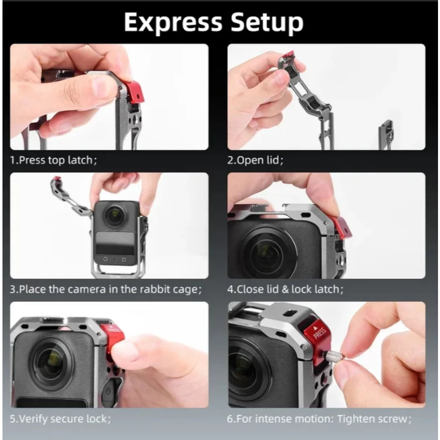 Metal Cage for DJI Osmo 360 | Cold Shoe & 1/4" Threads