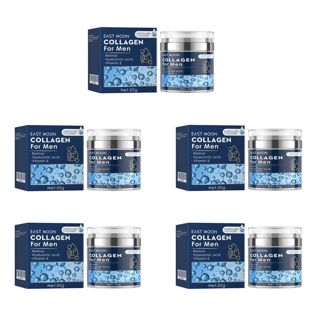 Men's Retinol Collagen Face Cream Hydrating Lifting Firming Fade Fine Lines Brighten Skin Tightening Anti-Wrinkle Men Skin Care Oasis Select 5 x 50g Boxed