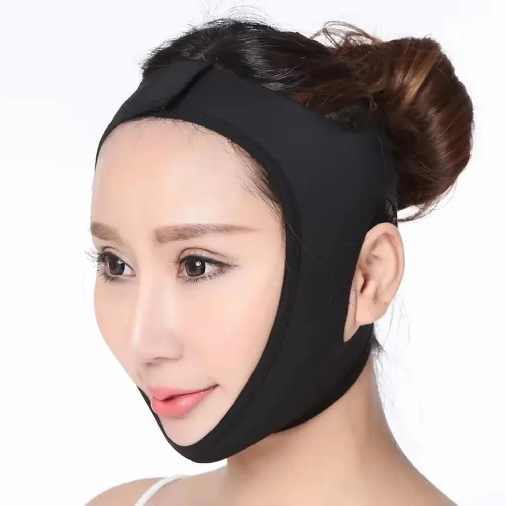 Face V Shaper Facial Slimming Bandage Relaxation Lift Up Belt Shape Lift Reduce Double Band Massage Chin Massage Care Tools Oasis Select black M