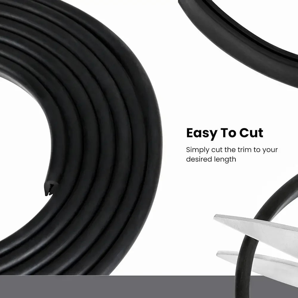 Black U-Shape Rubber Edge Trim Seal Strip 3M | Door & Car Guard