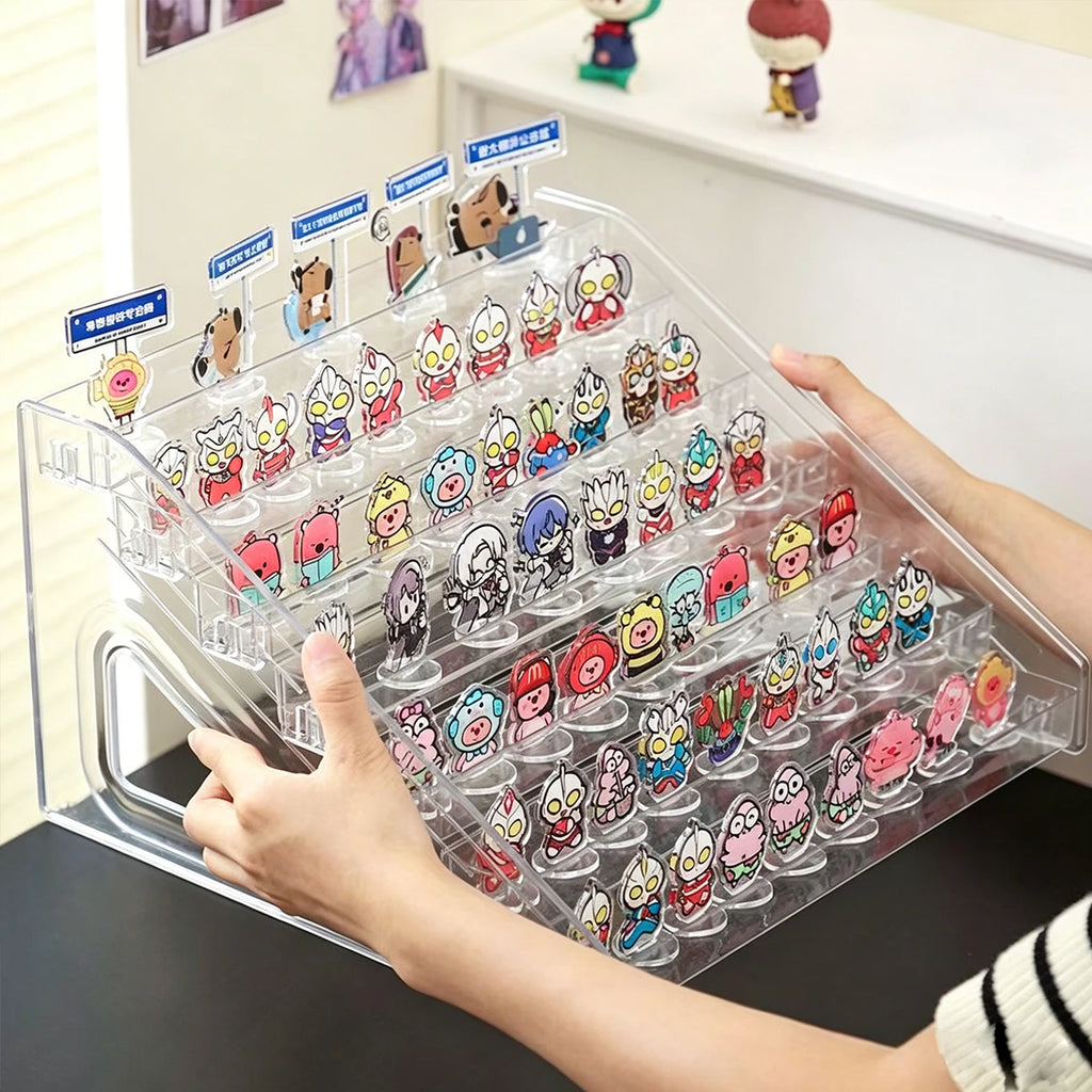1pc Transparent Acrylic Standing Sign Ladder Display Rack Suitable for Anime Brand/Blind Box/Jewelry Storage Display Rack Oasis Select