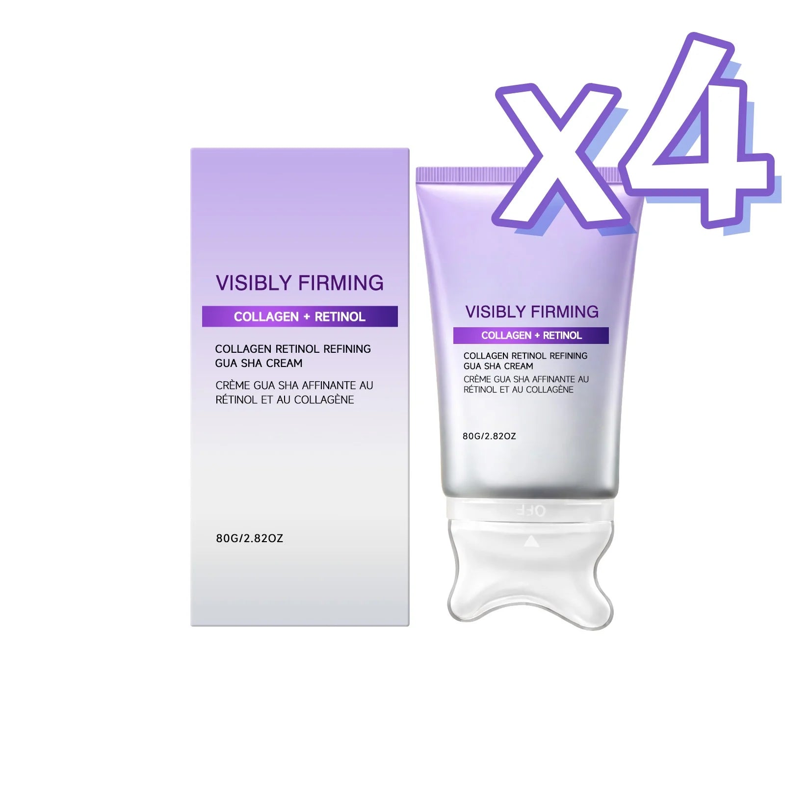 Instant Lifting Face Cream Sculpting Contour Gua Sha Cream Retinol Collagen Lift Sagging Skin Face Cheek Neck Scraping Therapy Oasis Select 80g boxed x4