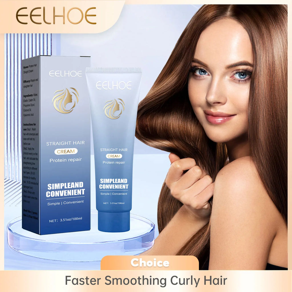 EELHOE Keratin Hair Straightening Cream – Frizz & Curl Repair Hair Straightening Cream Oasis Select Smoothing & Straightening